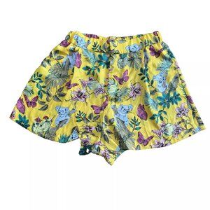 Zara Women's Floral Animal Print Multi-color Summer Short Size Medium Yellow